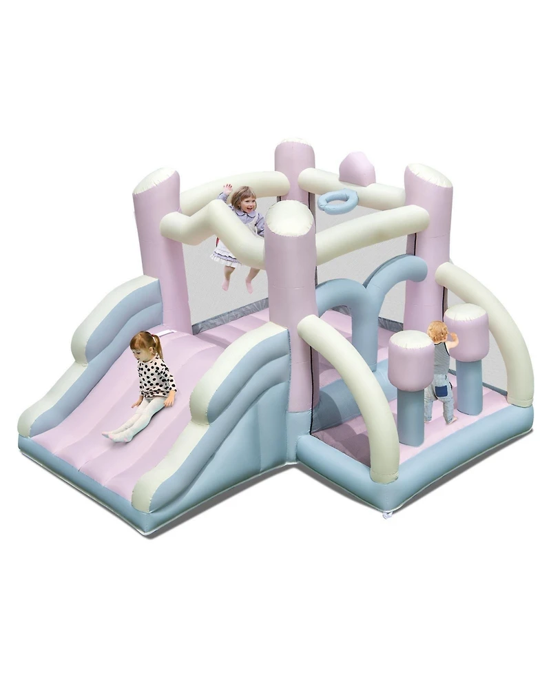 Kids Bounce House with Slide and 2 Boxing Columns for Parties - No Blower Included