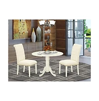 East West Furniture Dining Room Set Linen White