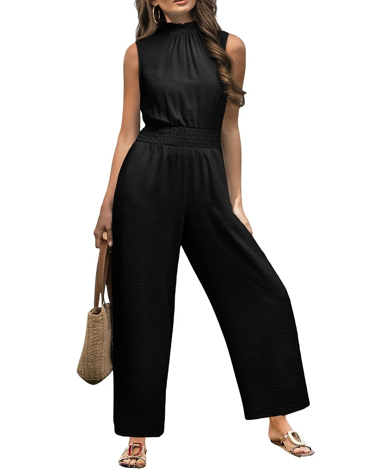 Cupshe Women's Ditsy Floral Sleeveless Smocked Jumpsuit