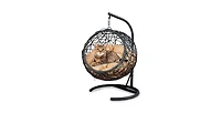 Yellow Cat Swing Bed with Stand and Cushion Indoor Outdoor Hammock for Pets