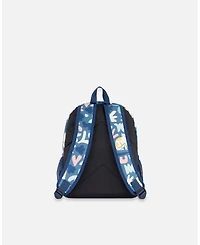 Deux par Deux Girl Little Kids Backpack Green Cat Print - Toddler|Child