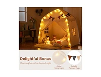 Kids Play Tent Bed Tent with String Lights Extra Large Playhouse Tent