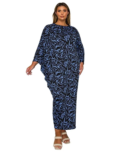L I V D Women's Plus Jessica Asymmetrical Maxi Dress