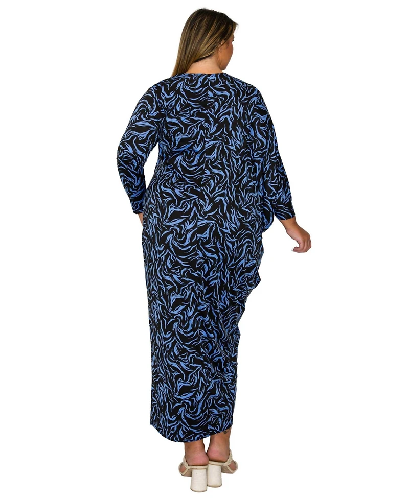 L I V D Women's Plus Jessica Asymmetrical Maxi Dress