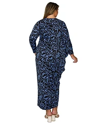 L I V D Women's Plus Jessica Asymmetrical Maxi Dress