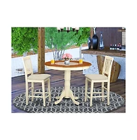 East West Furniture 3 Pcpub Table set - counter height Table and 2 counter height Chairs