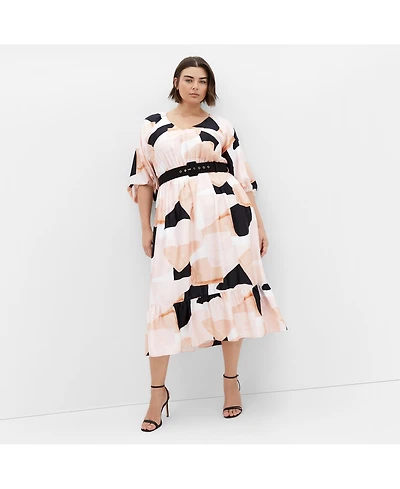 City Chic Plus Betty Print Midi Dress