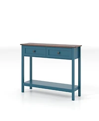 Kitchen Cabinet Console Table with 2 Drawer and Bottom Storage Shelf