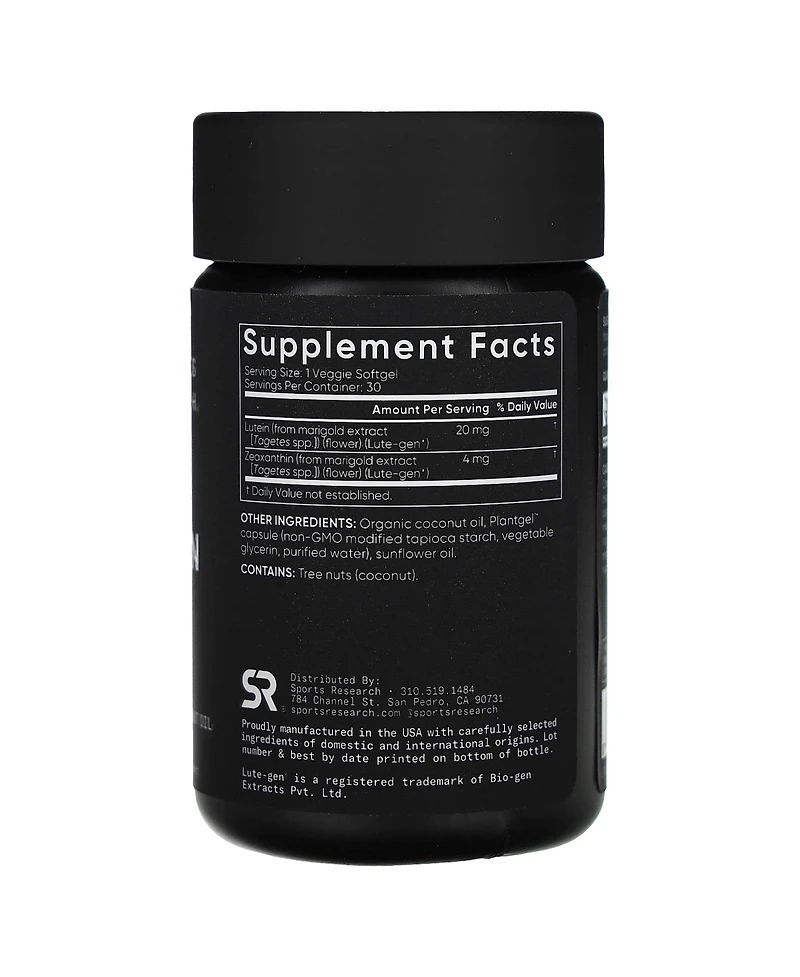 Sports Research Lutein + Zeaxanthin Plant-Based