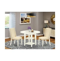 East West Furniture Dining Room Set Linen White