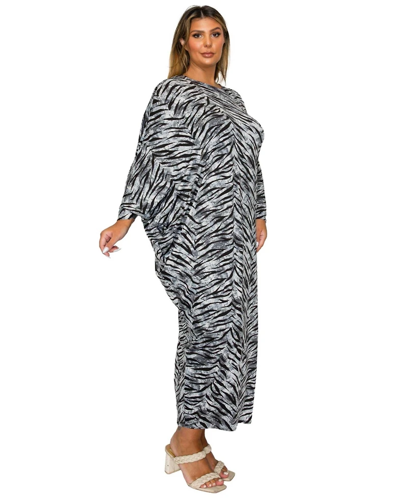 L I V D Women's Plus Mary J Asymmetrical Maxi Dress