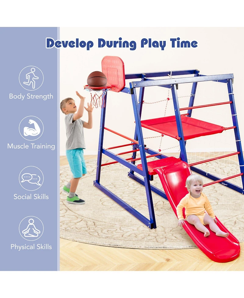 7-in-1 Metal Toddler Climbing Toy for Ages 3-7