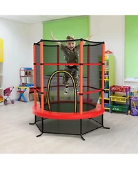 55 Inch Kids Recreational Trampoline Mat with Enclosure Net