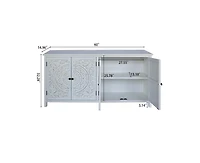 Casainc 60" White Accent Storage Cabinet with 4 Doors