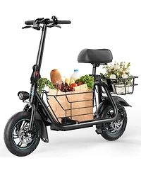 Urbanmax Electric Scooter with Seat, 550W Motor, 18.6MPH, 20 Miles Range, Large Storage Basket