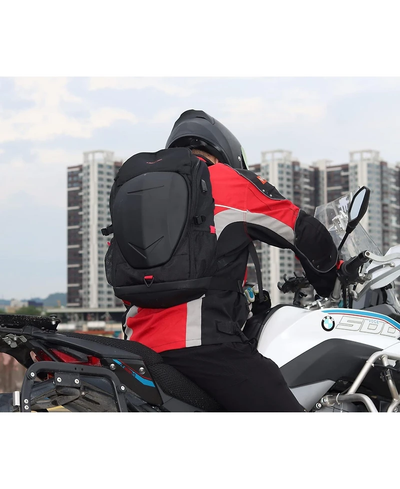 Nakto 7 Inch Laptop Backpack with Hardshell, Armored Backpack with Usb Port and Lightweight Rain Cover for Motorcycle Outdoor Racing Waterproof Rucksa