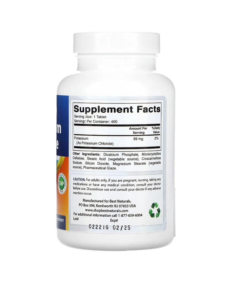 Best Naturals Potassium Chloride 99 mg