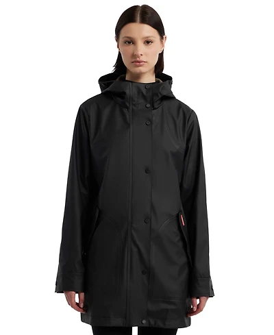 Hunter Women's Hooded Rubberized Waterproof Rain Coat