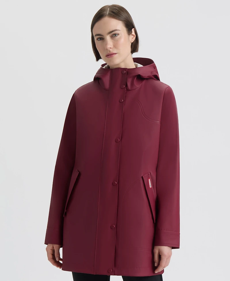 Hunter Women's Hooded Rubberized Waterproof Rain Coat