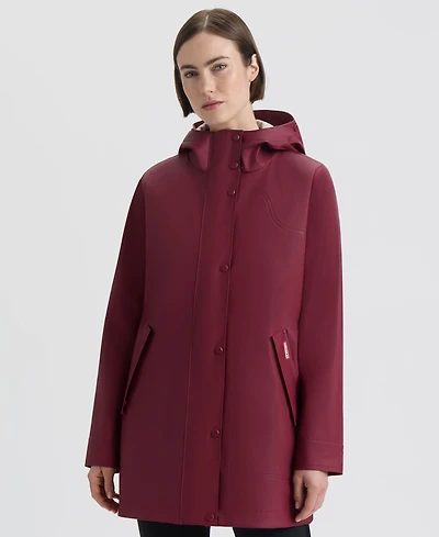 Hunter Women's Hooded Rubberized Waterproof Rain Coat
