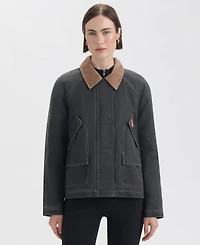 Hunter Women's Short Faux Fur-Lined Waxed Jacket