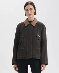 Hunter Women's Short Faux Fur-Lined Waxed Jacket
