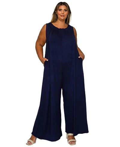 L I V D Plus Olson Wide Leg Pocket Jumpsuit