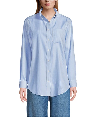 Lands' End Women's No Iron Pinpoint Mens Fit Shirt