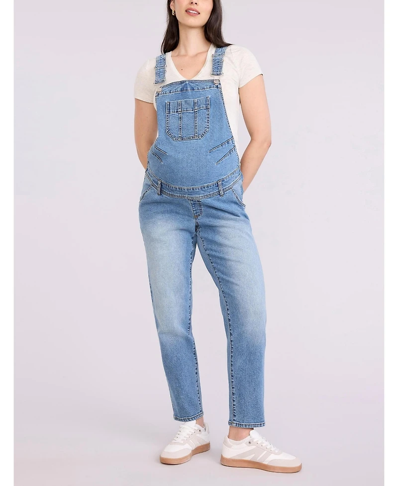 Motherhood Maternity Women's Relaxed Fit Denim Overall