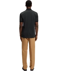 Boss by Hugo Men's Mercerized-Cotton Monogram Polo Shirt