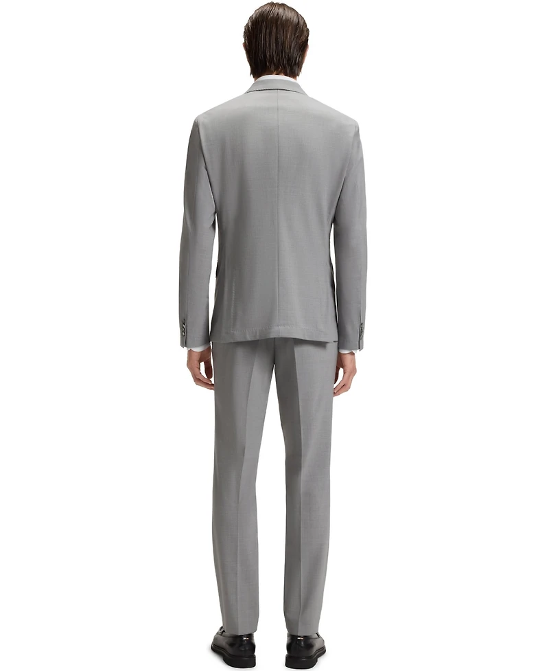 Boss by Hugo Boss Men's Washable Micro-Patterned Stretch Fabric Slim-Fit Suit