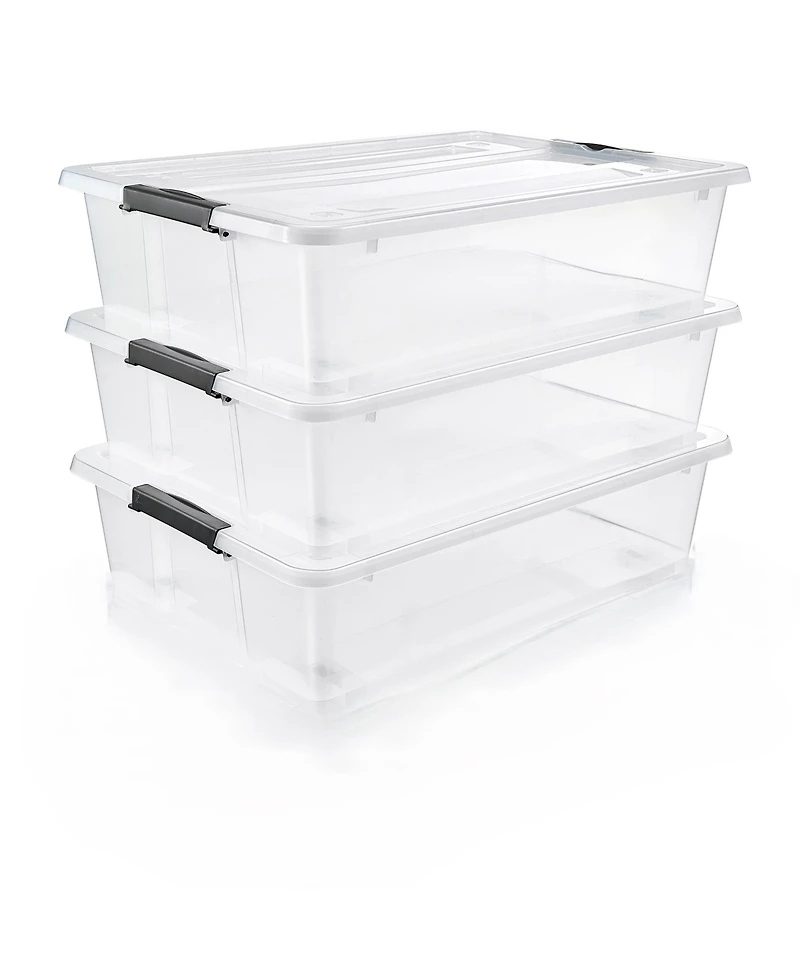Sorbus 3 Pack 40qt Underbed Bins with Lids and Handles