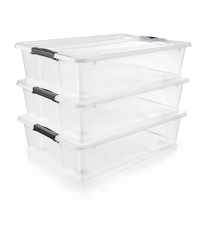 Sorbus 3 Pack 40qt Underbed Bins with Lids and Handles