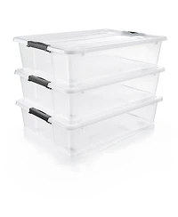 Sorbus 3 Pack 40qt Underbed Bins with Lids and Handles
