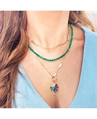 The Lovery Green Onyx Bead Necklace 14K Gold