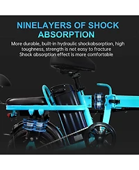 Foldable Electric Bicycle, 500W Peak Motor 45 Miles 80KM Max Range, Upgraded E-bike with Front Basket, Phone Holder and Digital Display