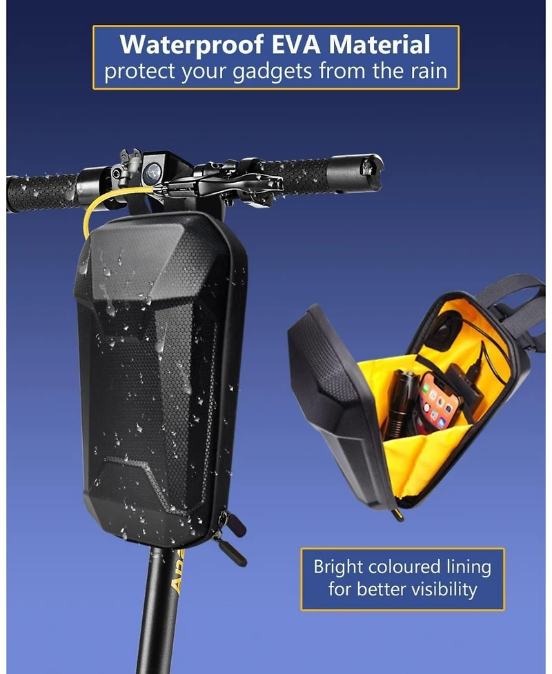 Urbanmax Scooter Storage Bag with Usb Port, Waterproof Handlebar Bag for Ebike, Escooter