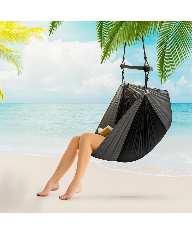 Sorbus Hanging Outdoor Camping Cacoon Chair - Collapsible and Lightweight Swings Swinging Rocker Chairs for Camp, Travel, Hiking, Tent, or Porch