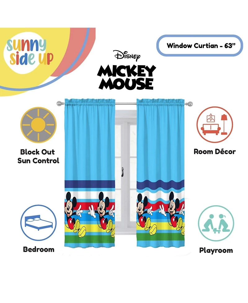 Sunny Side Up Mickey Mouse Curtains for Kids Bedroom 4-Piece Drape Set Pack of 2Pack of 2