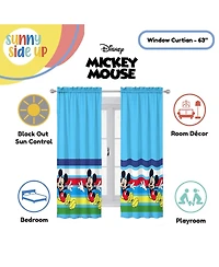 Sunny Side Up Mickey Mouse Curtains for Kids Bedroom 4-Piece Drape Set Pack of 2Pack of 2