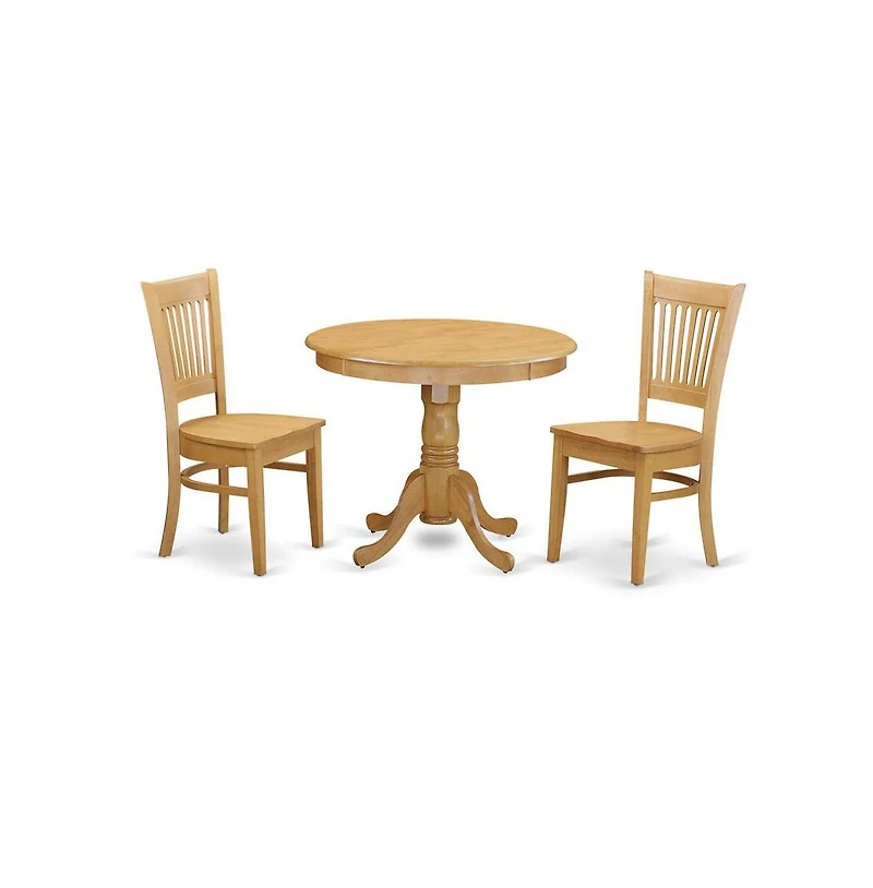 East West Furniture 3 Pc Small Kitchen Table set - small Dining Table and 2 Kitchen chair