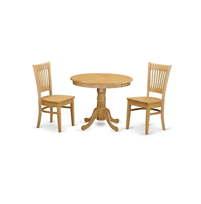 East West Furniture 3 Pc Small Kitchen Table set - small Dining Table and 2 Kitchen chair