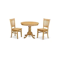 East West Furniture 3 Pc Small Kitchen Table set - small Dining Table and 2 Kitchen chair
