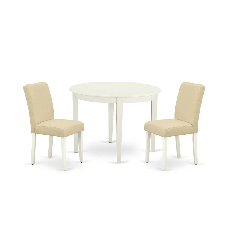 East West Furniture Dining Room Set Linen White