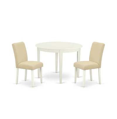 East West Furniture Dining Room Set Linen White