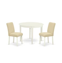 East West Furniture Dining Room Set Linen White