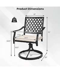Costway Outdoor Swivel Chairs Patio Dining with Padded Cushions High Back