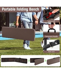 Gymax Set Of 2 6FT Plastic Folding Bench w/ 1320 Lbs Capacity Handle & Lock For Outdoor