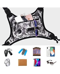 Running Chest Pack Lightweight: Outdoor Sports Vest Bag - Phone Holder Cycling Hiking Workout Skiing for Men Women(Navy)