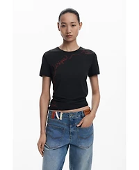 Desigual Women's T-shirt with embroidered phrase